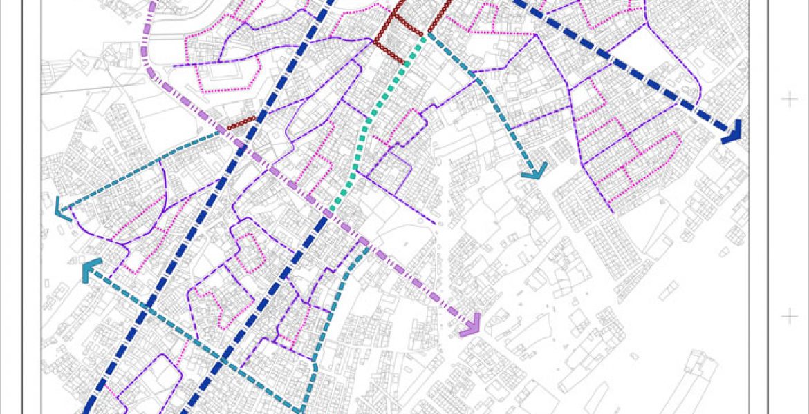 طرح بهسازی و نوسازی بافت فرسوده اسفراین - نقشه چارچوب طراحی شهری - نظام حرکتی و دسترسی