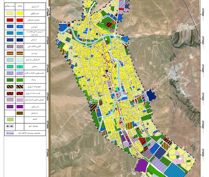 طرح جامع شهر نورآباد - نقشه کاربری اراضی پیشنهادی