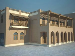 طرح امکان سنجی گردشگری عمارت ملک التجار بوشهر - طراحی سه بعدی طرح پیشنهادی