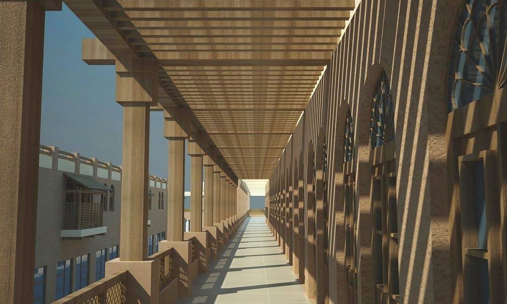 طرح امکان سنجی گردشگری عمارت ملک التجار بوشهر - طراحی سه بعدی طرح پیشنهادی