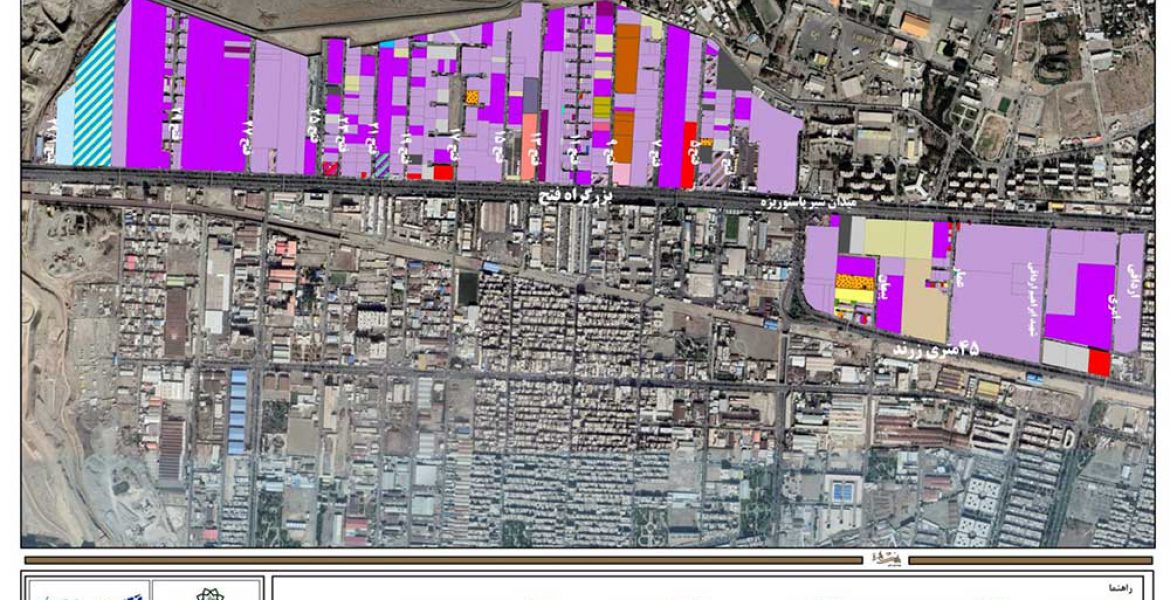 نقشه کاربری اراضی در محله فتح تهران